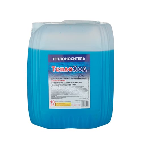 Теплоноситель для систем отопления Теплоход МЭГ -30 10кг СИНИЙ этиленгликоль, 1/1