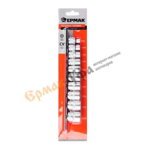 Набор головок Супер лок, 10шт, 3/8 8-10-11-12-13-14-15-17-19мм ЕРМАК, 1/50