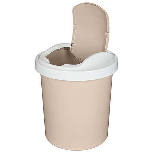 Контейнер для мусора 6 л Homver Palm 221301827/01, круглый, бежевый