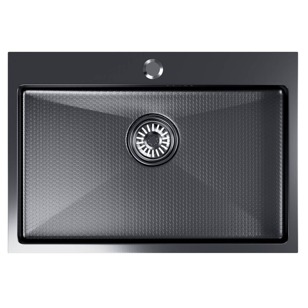 Мойка настол.монтаж 65х45, 3, 0 вып 3 1/2 MIXLINE PRO 22см с сифоном, черный графит НАНО