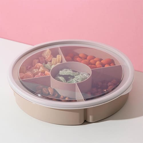 Менажница с крышкой IDEA М 1123, 5 секций, 4*400 мл+220 мл, капучино