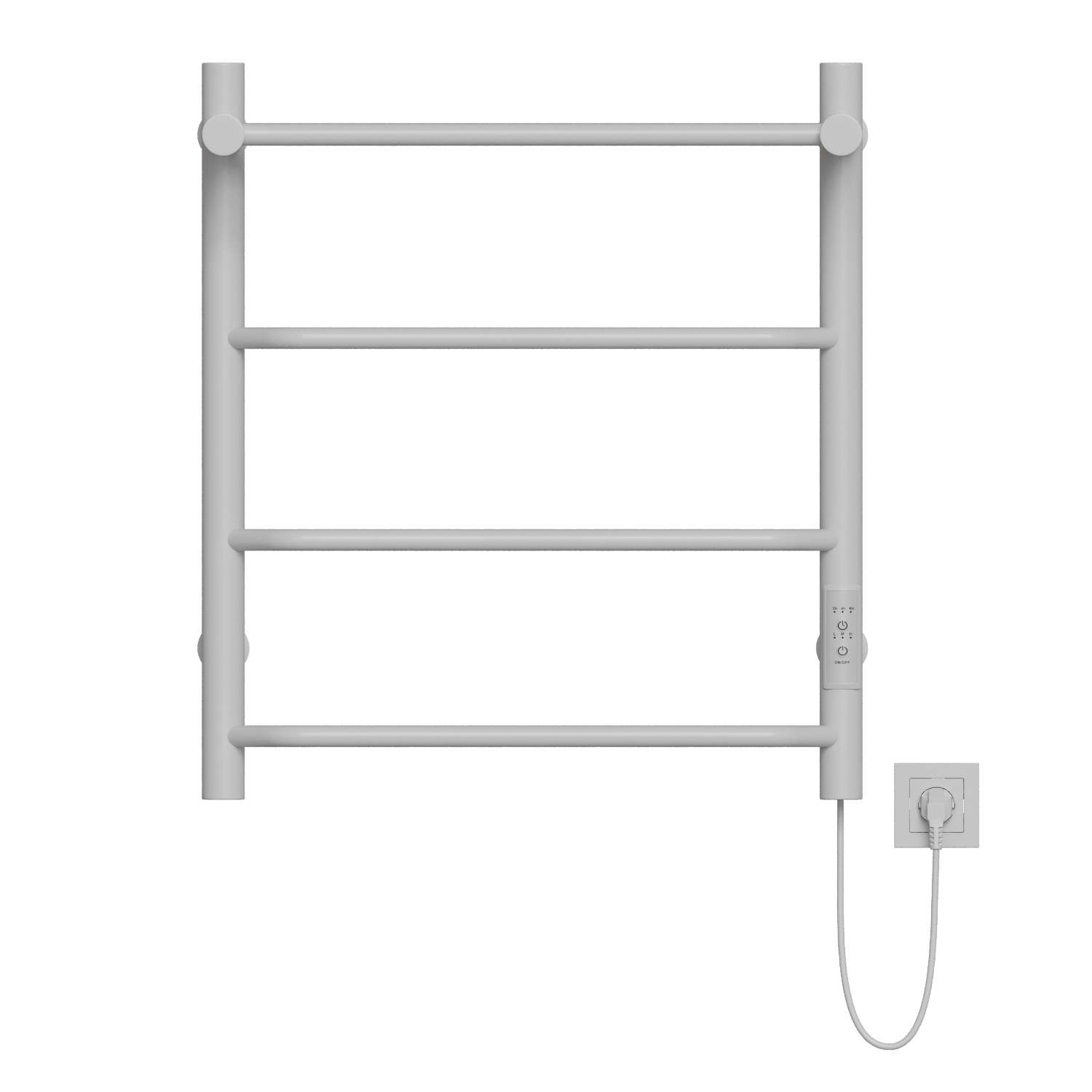 Полотенцесушитель MIXLINE MIRA 60х50, таймер, 251Вт, 3 перекладины + ПОЛКА электрический БЕЛЫЙ