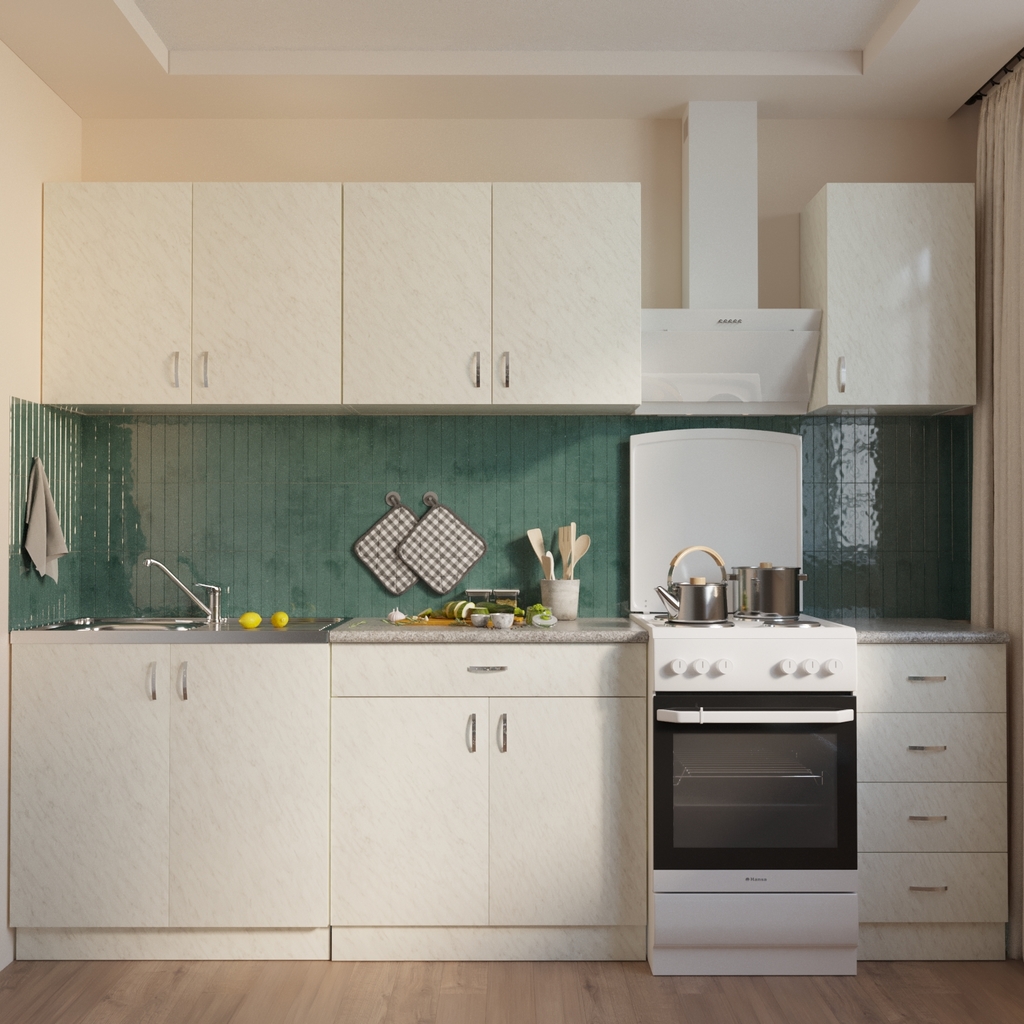 Стол разделочный 60 белый мрамор, 1 ящик