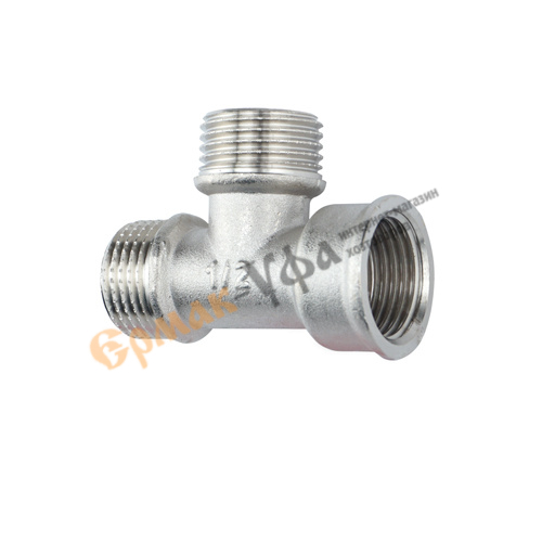 Тройник сантехнич. 1/2 в-н-н никелир. STI, 1/10/140