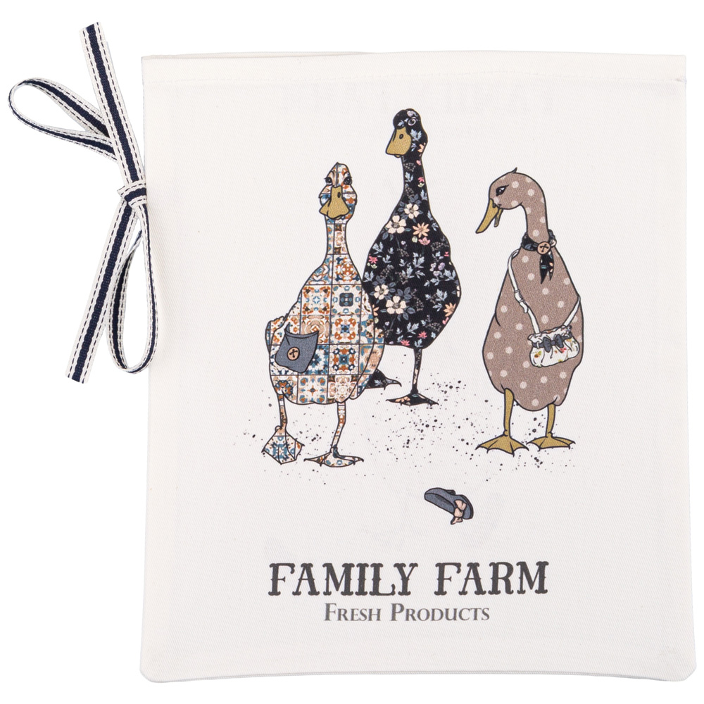 МЕШОЧЕК ПОДАРОЧНЫЙ, FAMILY FARM, 25Х23СМ, 100% ХЛОПОК, БЕЛЫЙ, ТВИЛ, ПРОПИТКА