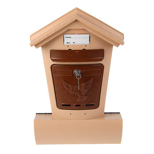Ящик почтовый Элит, бежевый с коричневым, 1/10