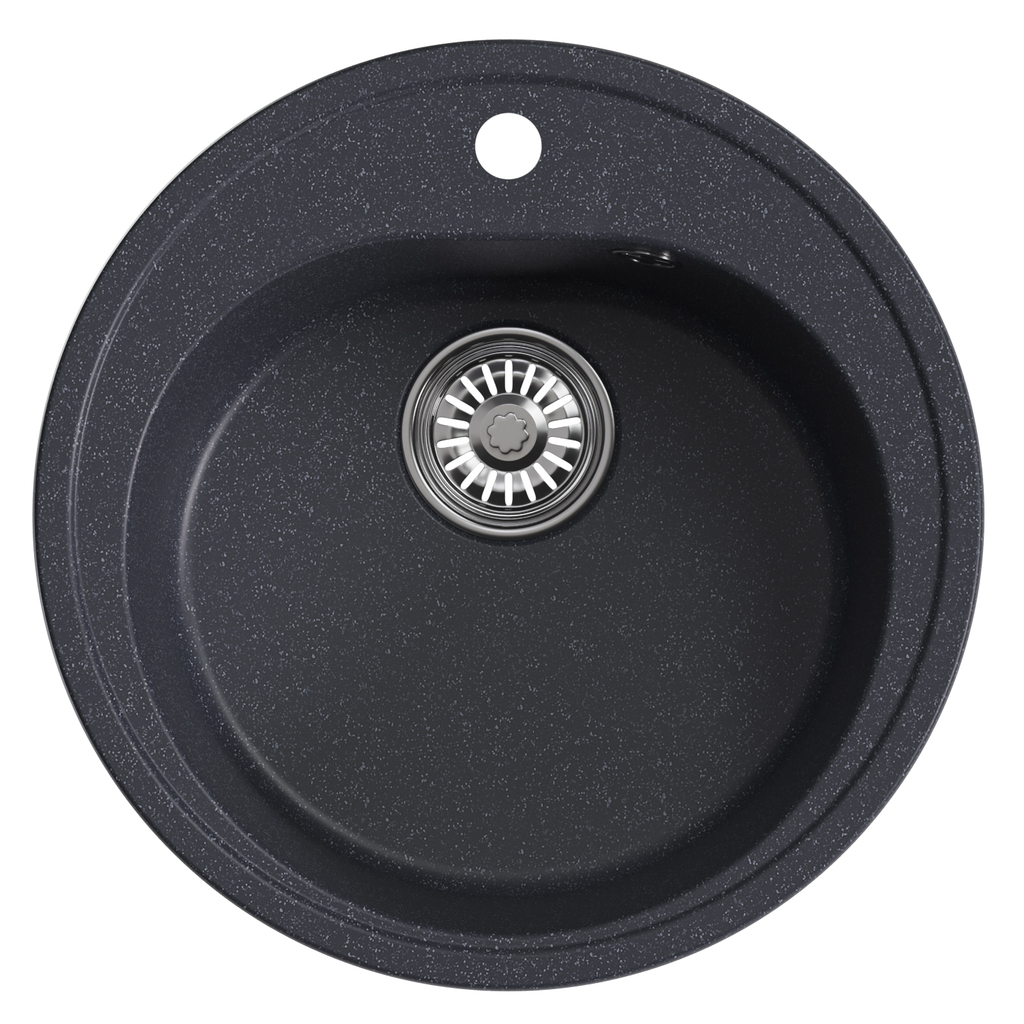 Мойкa ML-GM11 круглая, антрацит, 343, 500мм, глуб. чаши 180 NEW