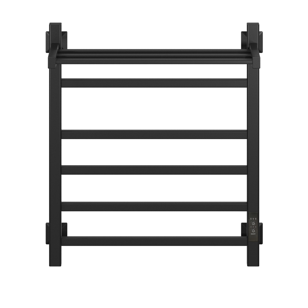 Полотенцесушитель MIXLINE FORTUNE 60х50, таймер, 445 Вт, 5 перекладин + ПОЛКА электрический ЧЕРНЫЙ