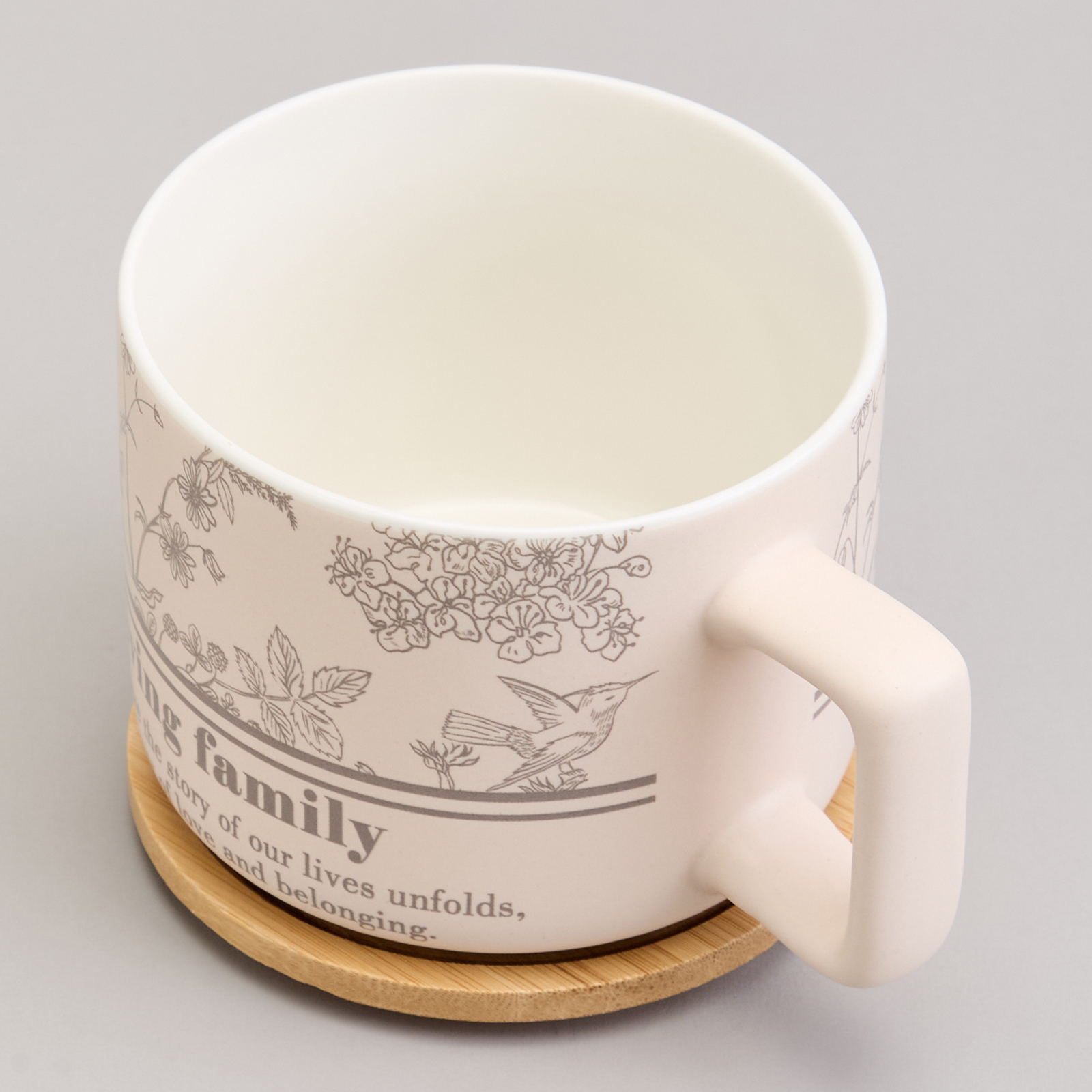 КРУЖКА LEFARD 400МЛ С БАМБУКОВОЙ КРЫШКОЙ, SWEET HOME, 9.6*8CM