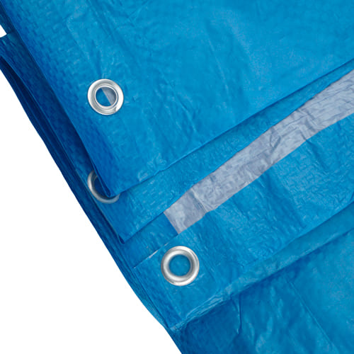 Тент строительный полипропилен Миротент, 3м*6м, синий, 75г/м2, шаг люверса 100см, 1/1