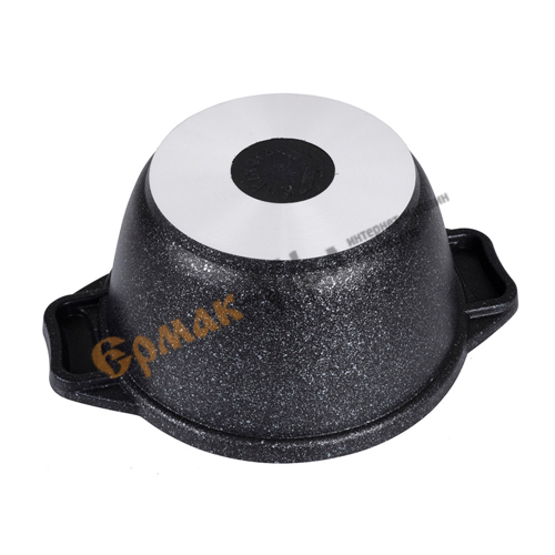 Кастрюля 1,0 л, со стеклянной крышкой, АП кмт12а KUKMARA, темный мрамор, 1/3