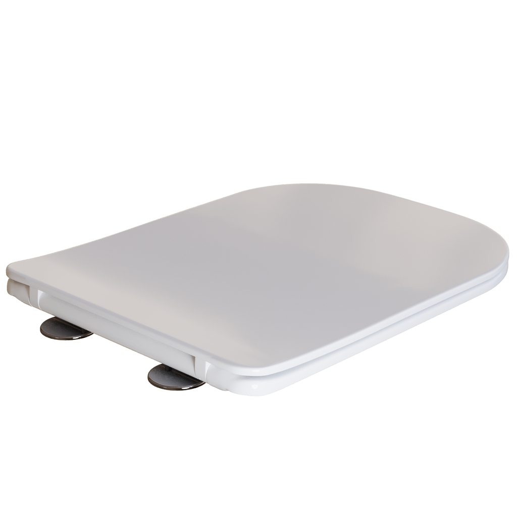 Сиденье для унитаза  WAVE PROMO дюропласт, микролифт БЕЛЫЙ глянец