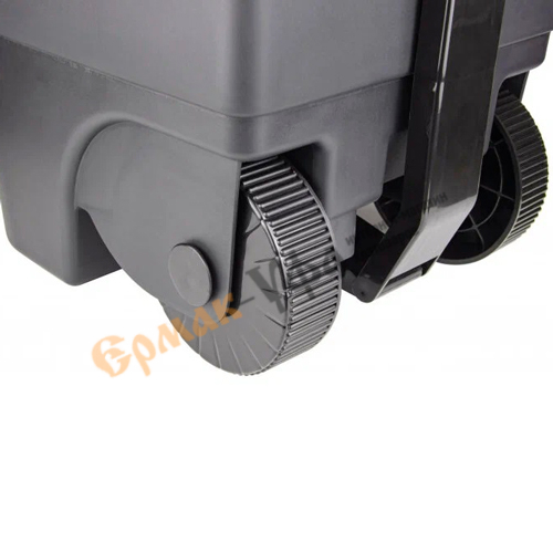 Бак пластм. 60л с педалью на колесах, серый, 1/1