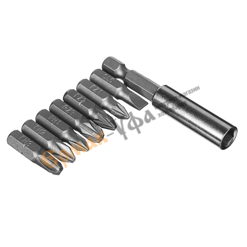 Набор бит 8шт с магнитным держателем ЕРМАК, 1/120