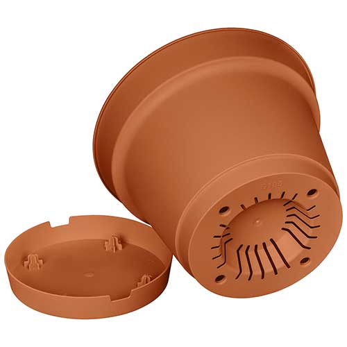 Горшок для цветов 2.3 л Homver Mint 221612032/01, 185 мм, с поддоном, терракотовый