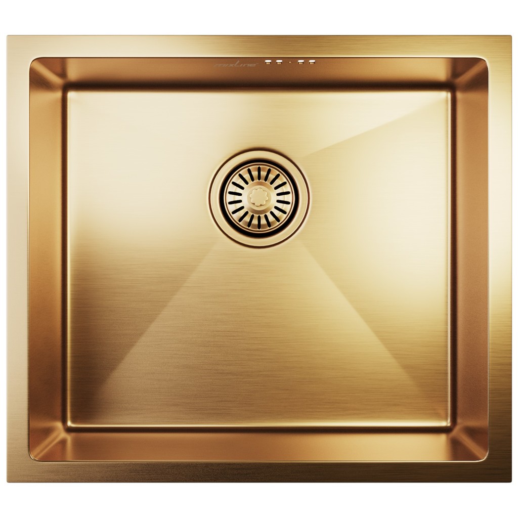 Мойка подст.монтаж 50х44, 3, 0 вып 3 1/2 MIXLINE PRO 20см с сифоном, бронза
