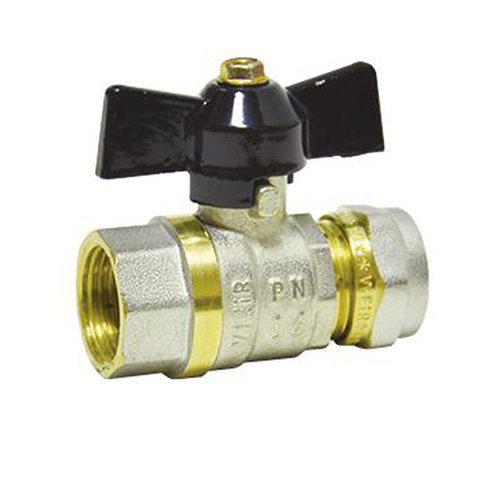 Кран шар. для мет. пл. тр. 20x1/2 ц/г бабочка VIEIR VRLF201, 1/10/100