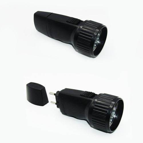 Фонарь аккумуляторный 5 LED встроенная вилка, 1/120