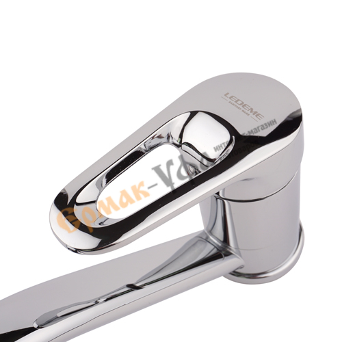 Смеситель для кухни LEDEME 4568-В шар шпилька, средний излив, карт. 40мм. , 1/20