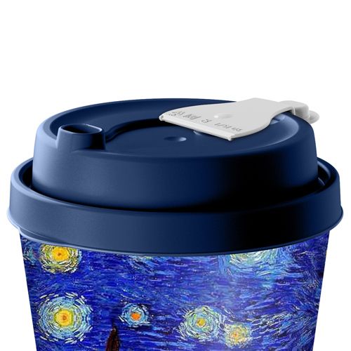 Стакан с крышкой 550 мл Homver 223134690/00, с клапаном, с декором Искусство микс