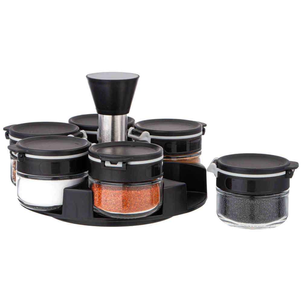 НАБОР ЕМКОСТЕЙ ДЛЯ СПЕЦИЙ 6ШТ 85МЛ НА ПОДСТАВКЕ AGNESS