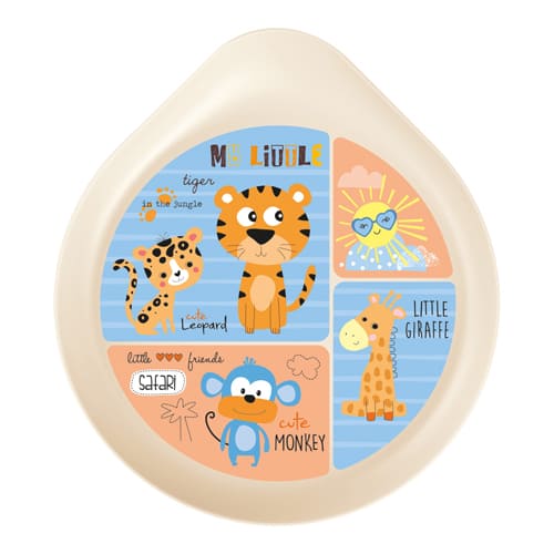 Тарелка детская 187 мм Homver 221152525/01, с декором Сафари, светло-бежевая