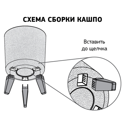 Горшок для цветов ФЛОРИАН высокое d-250мм 11л с автополивом белый ротанг, 1/3