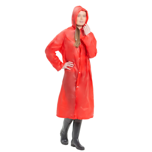 Дождевик-плащ с кнопками INBLOOM 63х118см, ПВХ 100мкм, 4 цвета, 1/96