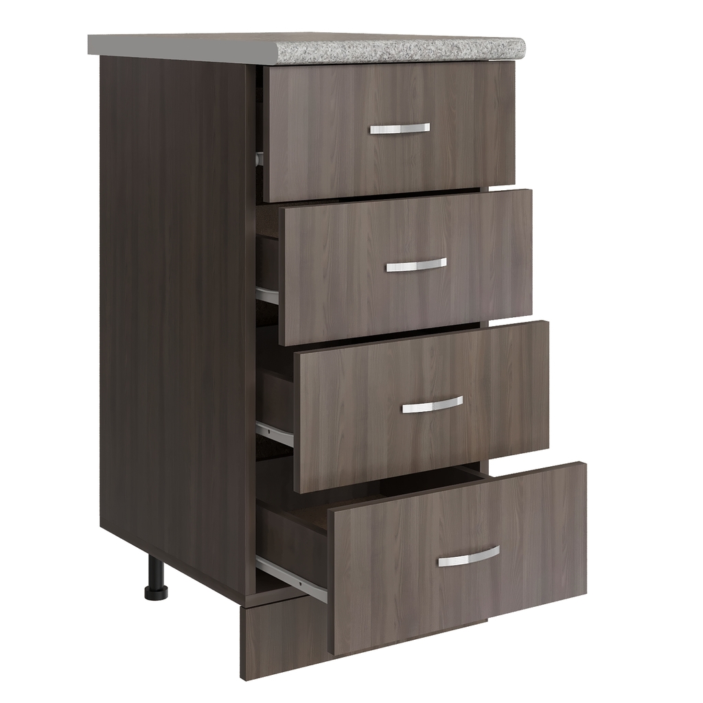 Стол разделочный 40 шимо/ясень темный, 4 ящика