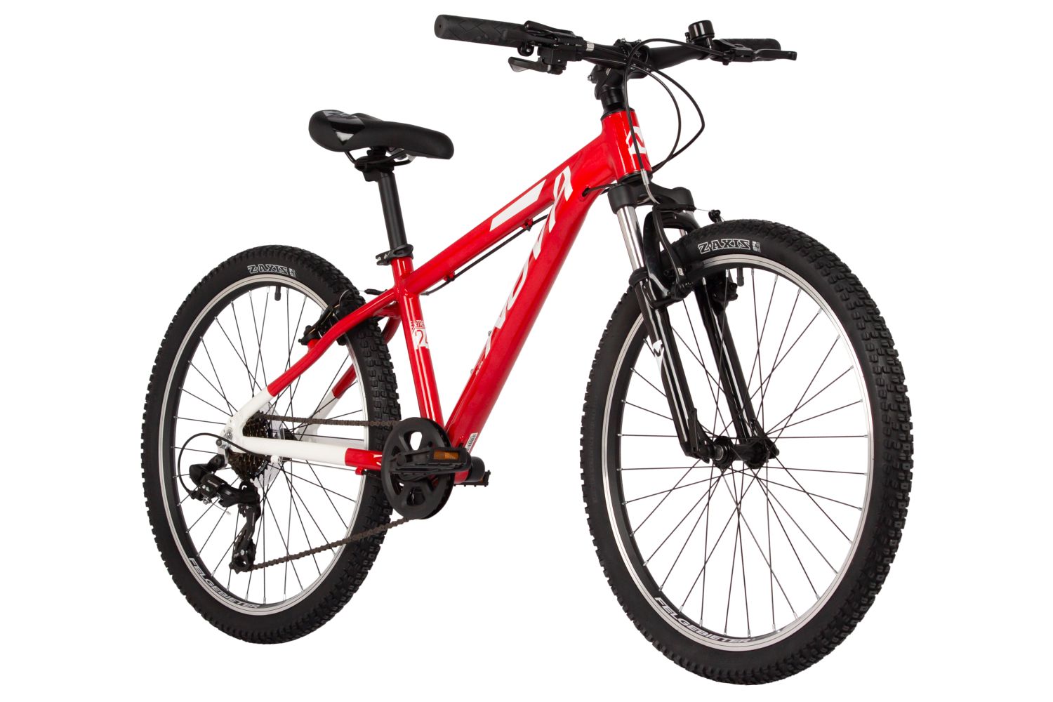 Велосипед NOVATRACK 24, EXTREME алюм. рама 13,  красный-белый, 7 скор., TY300/EF41/TZ500-7, V-brake