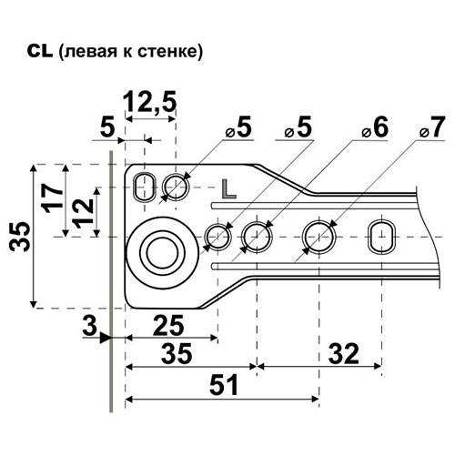 Направляющая роликовая StahlBuro, 2шт. , 450/0,8мм, белый