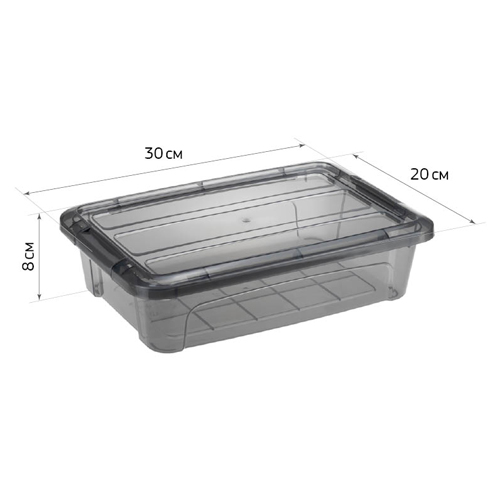 Ящик для хранения с замками 2.8 л IDEA КИП М 2333, черный прозрачный