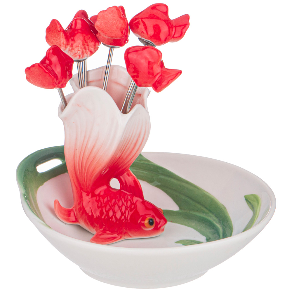 БЛЮДО LEFARD, ЗОЛОТАЯ РЫБКА, 11*12*8 СМ, 6 ВИЛОЧЕК, КОР=18ШТ