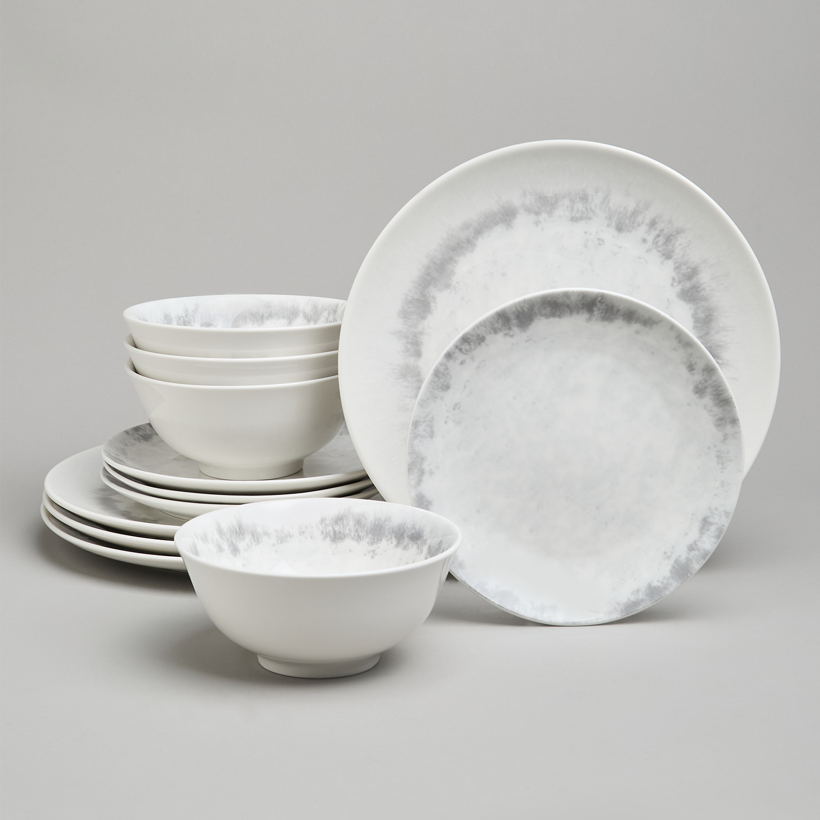 НАБОР ОБЕДЕННЫЙ BRONCO, DAILY, НА 4 ПЕРСОНЫ 12 ПРЕДМЕТОВ СЕРЫЙ