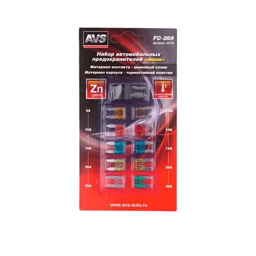 Предохранитель автомобильный флажковый Mini FC-269 набор, 1/50