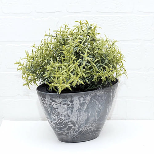 Горшок для цветов МИКРИТ 1,4л овальное серый слайн, 1/16