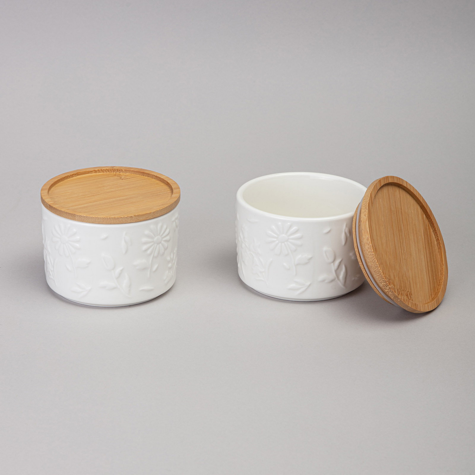 НАБОР БАНОК LEFARD, FLOWERS STORY, С ДЕРЕВ. КРЫШКОЙ 2 ШТ. 9*6, 5 СМ 225 МЛ