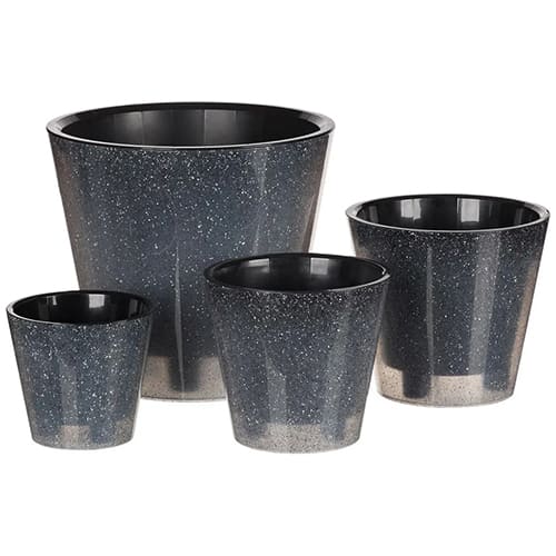 Горшок для цветов 5 л Grenada 221609321/02, 230 мм, с дренажной вставкой, гранит светло-серый