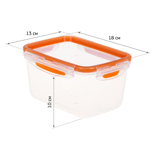 Ёмкость для продуктов 1.3 л IDEA РИЧ М 1388, герметичная, оранжевая