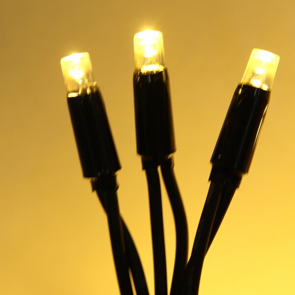 Гирлянда для улицы  7м 80 ламп LED чёрный провод, 8 реж, IP-54, Теплый белый (возможность соединения)