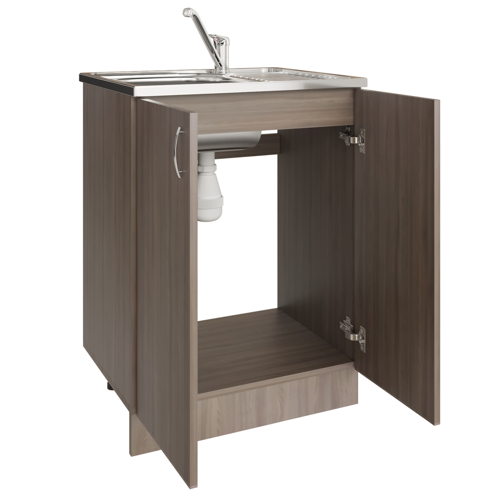 Тумба 60 ЛДСП шимо/ясень темный, ОТДЕЛЬНО ПРИОБРЕТАЕТСЯ МОЙКА