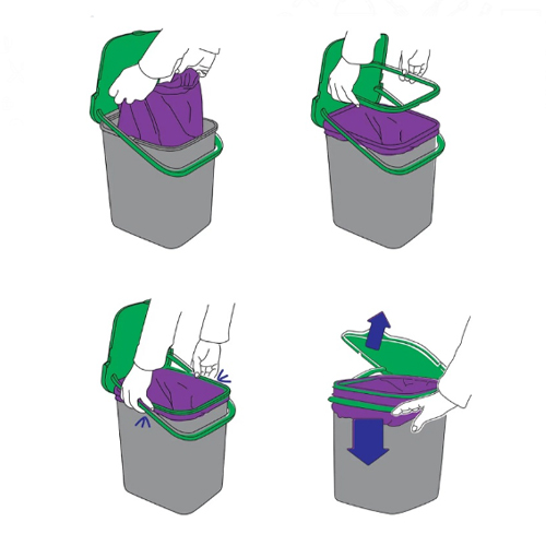 Контейнер для мусора ПУРО 18 л, ярко-зеленый, 1/8