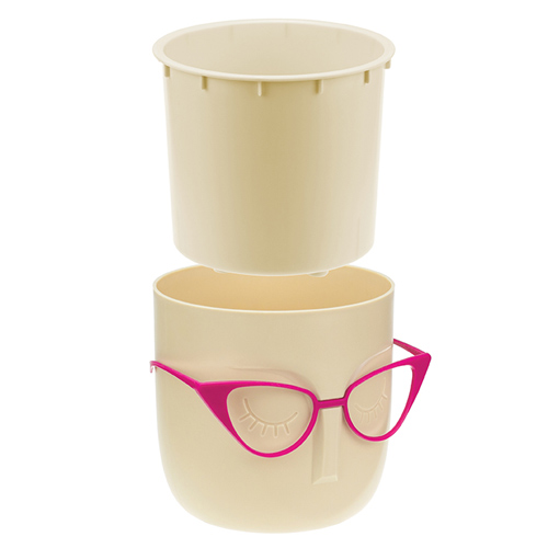 Горшок для цветов Мари d-115мм 0,65л белый глина, со вставкой, 1/8