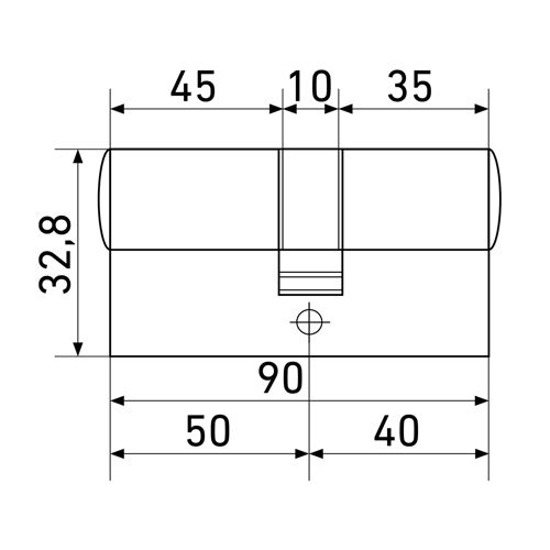 Стандарт MAX 90, 40х50, SN 5кл мат. никель перф. ключ/ключ Цилиндровый механизм, 60,10
