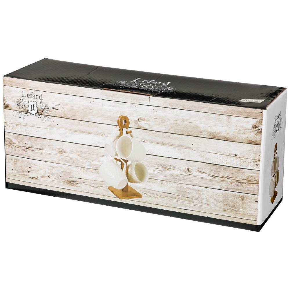 НАБОР КРУЖЕК LEFARD, NATIVE, 4 ШТ. 350 МЛ НА ПОДСТАВКЕ 11*11*30, 5 СМ., КОР=6НАБ.