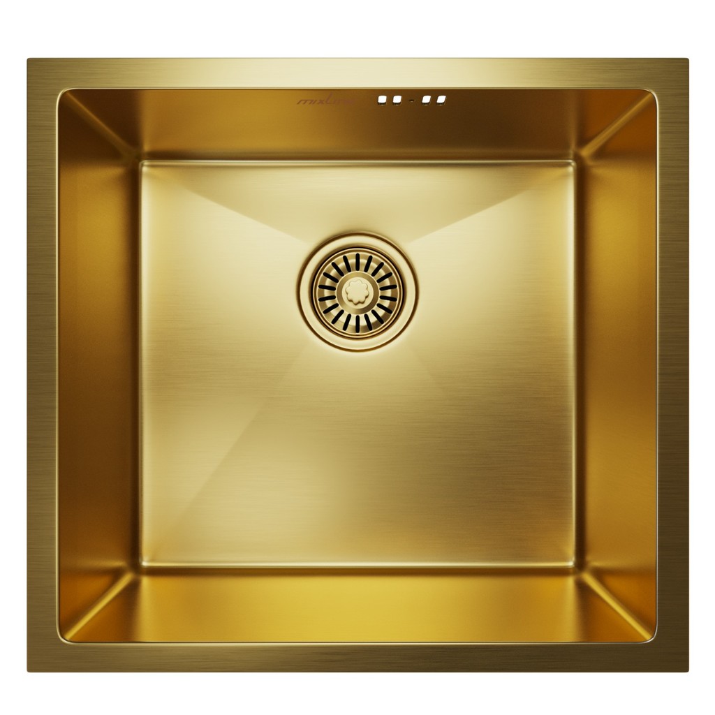 Мойка подст.монтаж 45х42, 3, 0 вып 3 1/2 MIXLINE PRO 20см с сифоном, золото