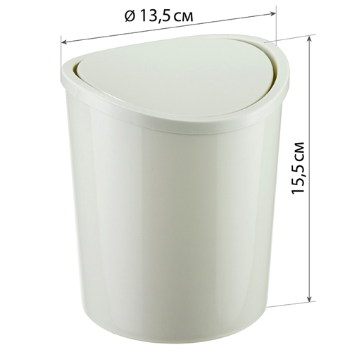 Контейнер для мусора 1.6 л IDEA М 2490, настольный, белый ротанг