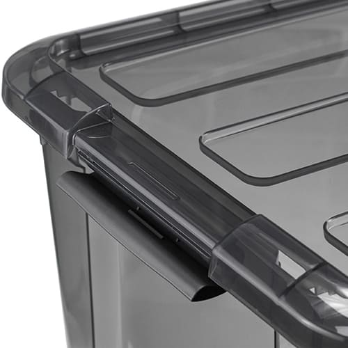 Ящик для хранения 15.5 л IDEA КИП М 2337, с замками черный прозрачный