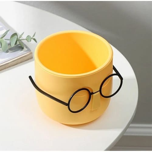 Кашпо 0.65 л IDEA СТИВ М 3079, 115 мм, со вставкой, банановый