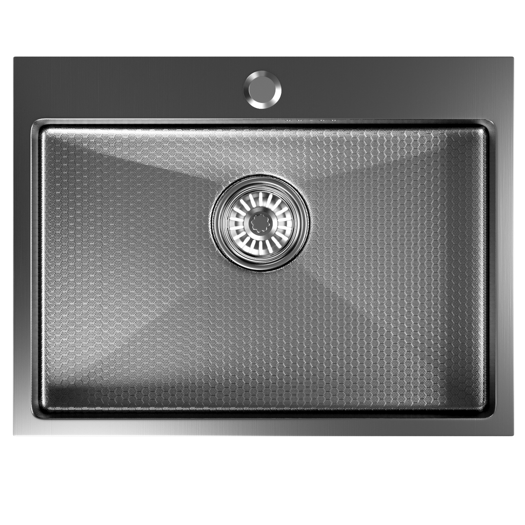 Мойка настол.монтаж 60х45, 3, 0 вып 3 1/2 MIXLINE PRO 22см с сифоном, черный графит НАНО